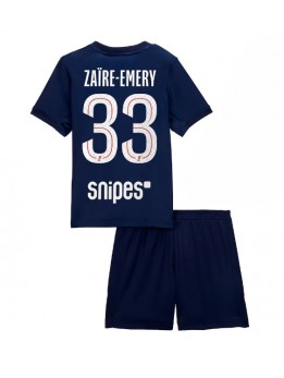 Billige Paris Saint-Germain Warren Zaire-Emery #33 Hjemmedraktsett Barn 2025-26 Kortermet (+ Korte bukser)